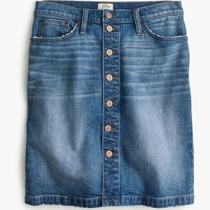 J.Crew Button Front Denim Skirt Sz 25